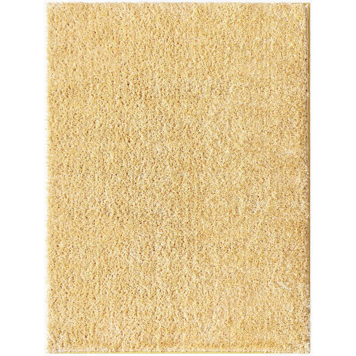 SOSO Shaggy Solid Color Plush Pile Yellow Rug Yellow