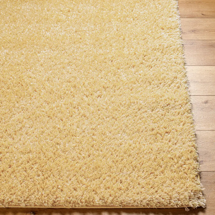 SOSO Shaggy Solid Color Plush Pile Yellow Rug Yellow