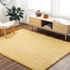 SOSO Shaggy Solid Color Plush Pile Yellow Rug Yellow