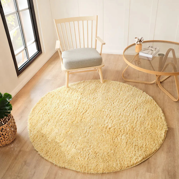 SOSO Shaggy Solid Color Plush Pile Yellow Rug Yellow