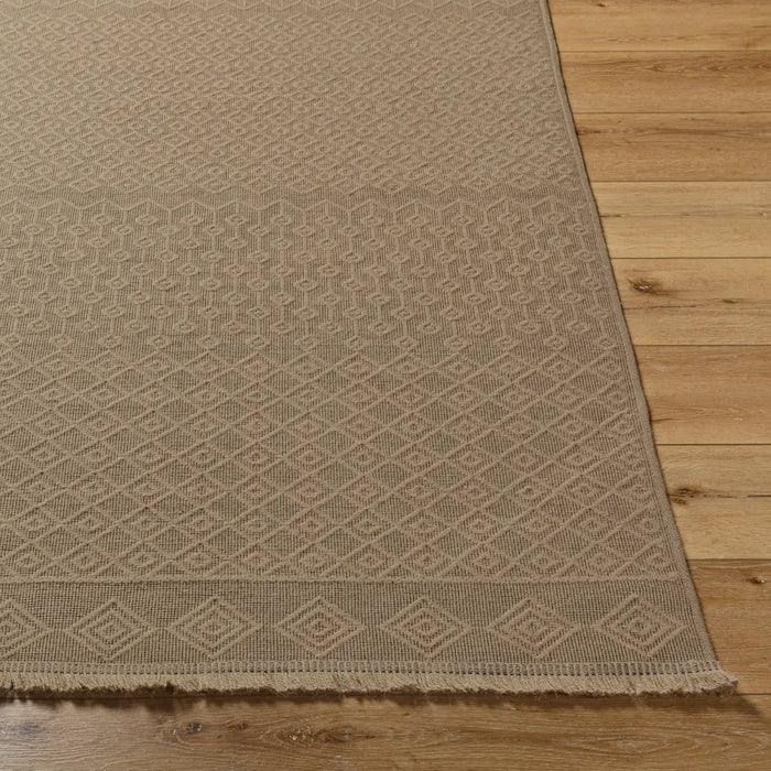 KASHVI Cottage Tan Machine Washable Jute Rug