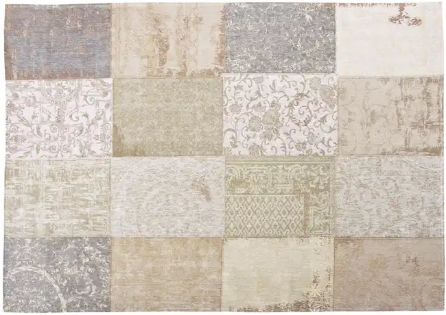 Louis de Poortere cameo kopie pinch of cinnamon Grey, Beige Living Room Geometric Rug.