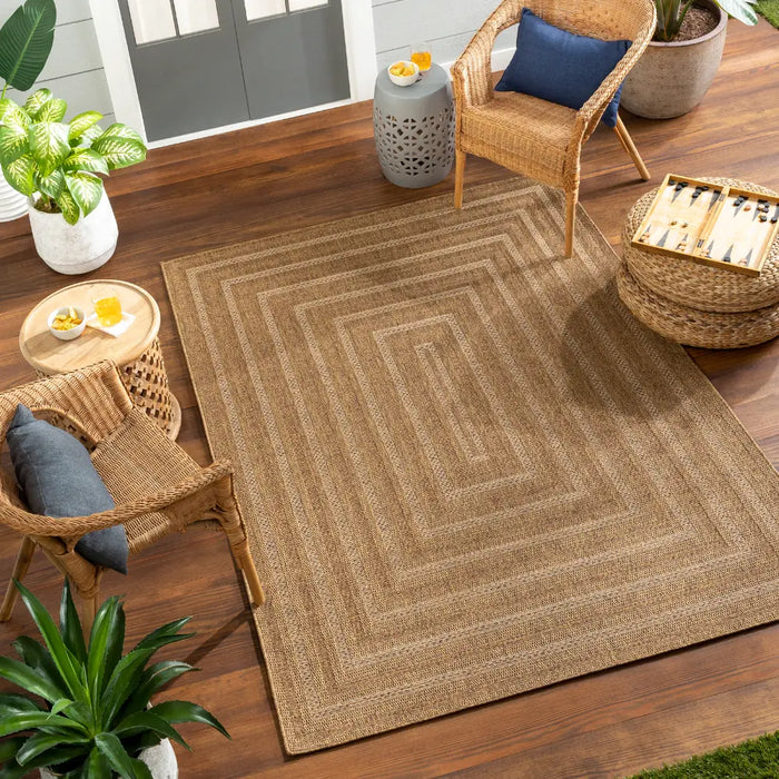 NYMPHI In- & Outdoor Jute-Look Brown/Tan Rug