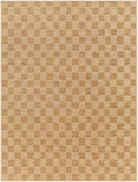 JERRIE In- & Outdoor Jute-Look Medium Brown Checkered Rug