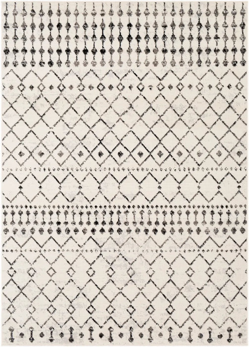 LEONOR Berber Geometric Light Grey Rug