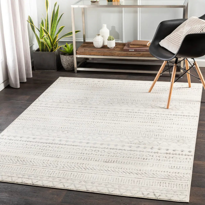 MARWA Scandi Geometric Light Grey Rug