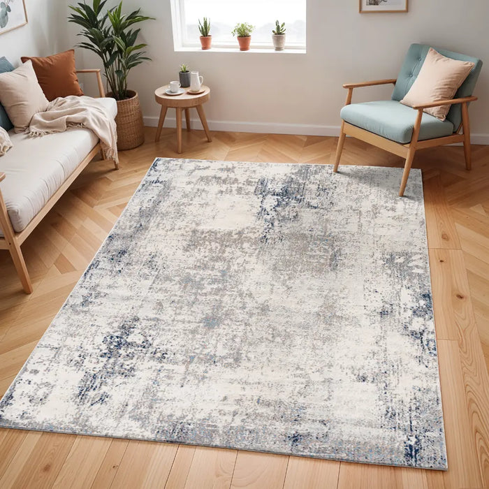 LOPIKA Abstract Modern Marble Grey Rug