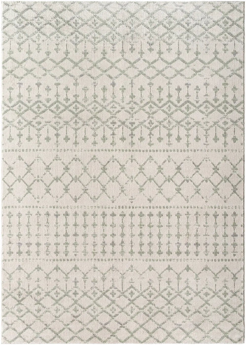 TARYN Berber High Pile Geometric Sage Rug