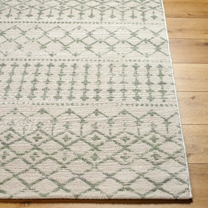 TARYN Berber High Pile Geometric Sage Rug