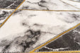 HMC bianco 0185ma black cream Grey, Black, Cream Living Room Geometric Rug.