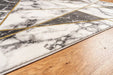 HMC bianco 0185ma black cream Grey, Black, Cream Living Room Geometric Rug.