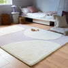 Asiatic canvas 02 pebble Ivory, Pink Living Room Wool Rug.