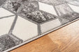 HMC bianco 0207ia d grey silver Grey Living Room Geometric Rug.