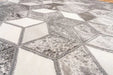 HMC bianco 0207ia d grey silver Grey Living Room Geometric Rug.