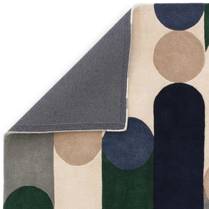 Asiatic romy 08 morse blue Blue, Ivory Living Room Geometric Rug.