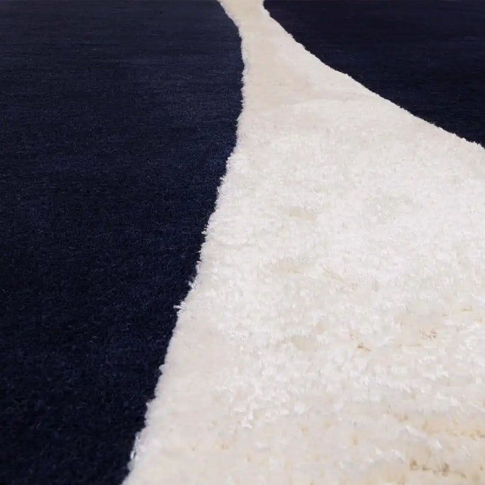 Asiatic matrix asiatic 102 signature indigo Blue, Navy Living Room Wool Rug.