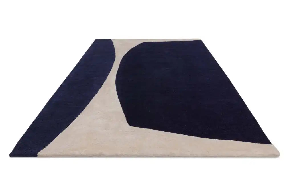 Asiatic matrix asiatic 102 signature indigo Blue, Navy Living Room Wool Rug.
