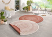 NorthRugs twin reversible circles indoor outdoor 103102 terra cream Orange, Cream Living Room  Rug.