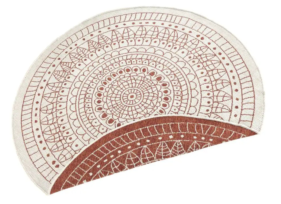NorthRugs twin reversible circles indoor outdoor 103102 terra cream Orange, Cream Living Room  Rug.