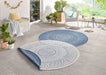 NorthRugs twin reversible circles indoor outdoor 103104 blue cream Blue, Cream Living Room  Rug.