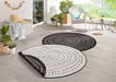  twin reversible circles indoor outdoor 103109 black cream    Rug.