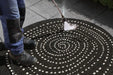  twin reversible circles indoor outdoor 103109 black cream    Rug.