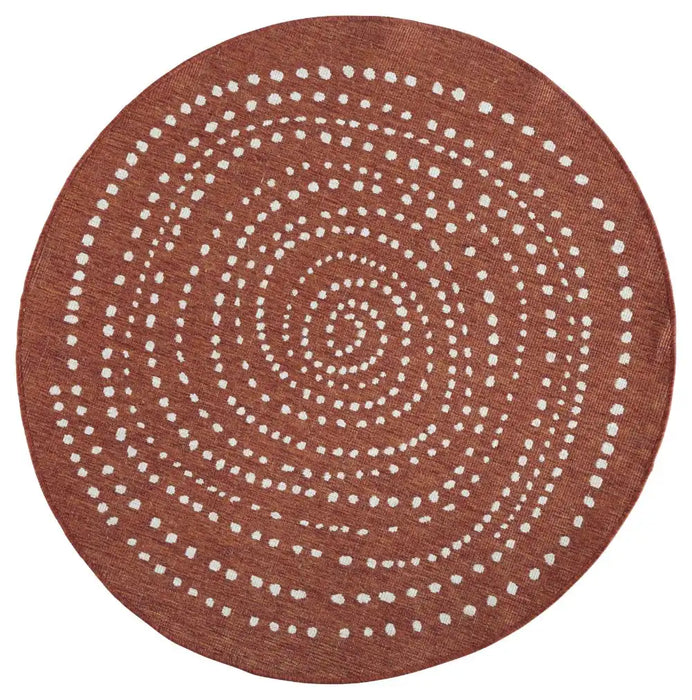 NorthRugs twin reversible circles indoor outdoor 103110 terra cream Orange, Cream Living Room  Rug.
