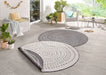 NorthRugs twin reversible circles indoor outdoor 103112 grey cream Grey, Cream Living Room  Rug.