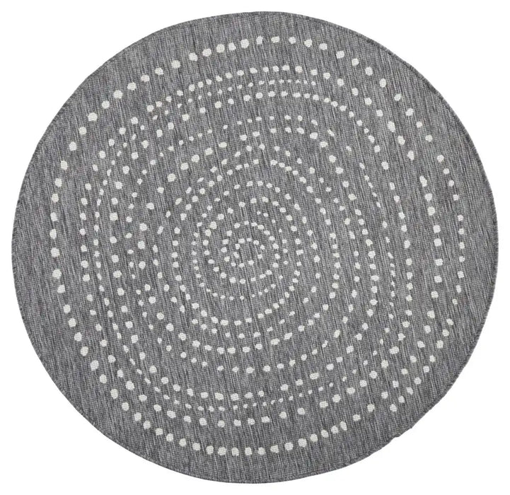 NorthRugs twin reversible circles indoor outdoor 103112 grey cream Grey, Cream Living Room  Rug.