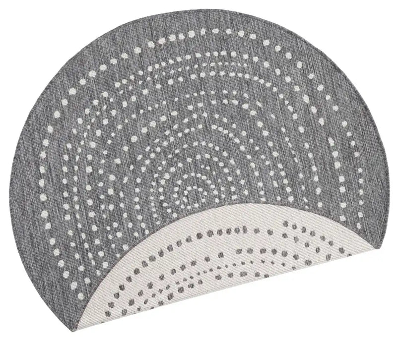 NorthRugs twin reversible circles indoor outdoor 103112 grey cream Grey, Cream Living Room  Rug.