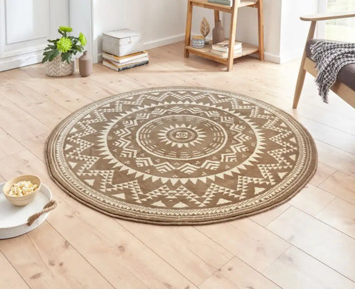 Hanse Home celebration 103443 brown Brown Living Room Geometric Rug.