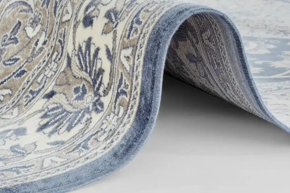 Lucy Lauren 2 sam 104225 jeans blue silver Blue, Grey Living Room  Rug.