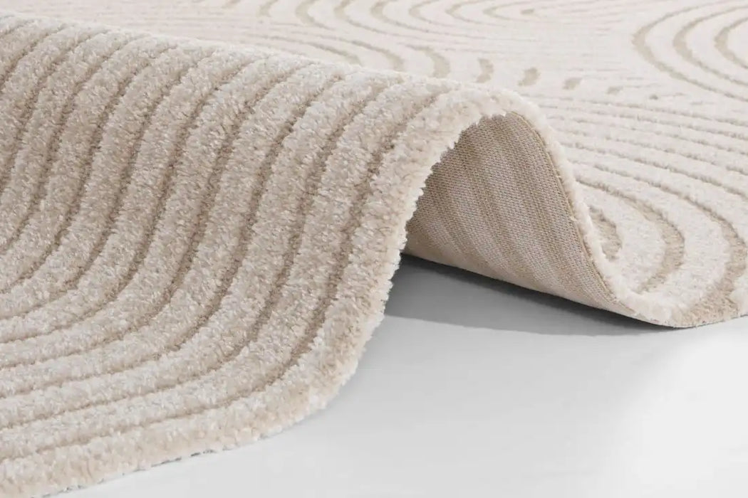 Elle Decoration new york hans 105084 cream beige Beige, Ivory, Cream Living Room Geometric Rug.