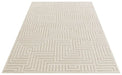 Elle Decoration new york hans 105091 cream Ivory, Cream Living Room Geometric Rug.