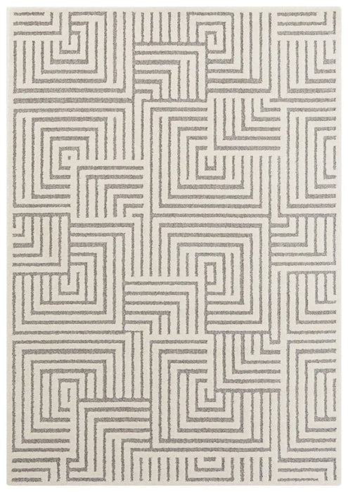Elle Decoration new york hans 105093 cream grey Grey, Ivory, Cream Living Room Geometric Rug.