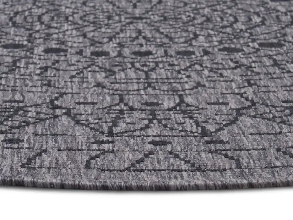 NorthRugs twin reversible circles indoor outdoor 105476 night silver Grey Living Room  Rug.