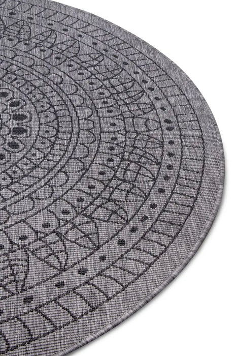 NorthRugs twin reversible circles indoor outdoor 105476 night silver Grey Living Room  Rug.