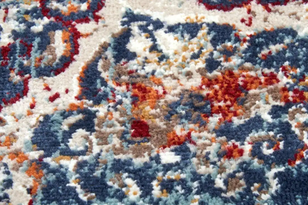 Hanse Home luxor 105637 blue Blue, Multicoloured Living Room  Rug.
