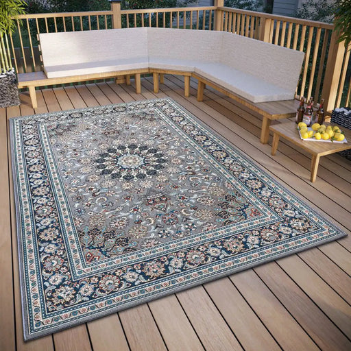 Hanse Home flair orient 105717 grey blue Blue, Grey Living Room Washable Rug.