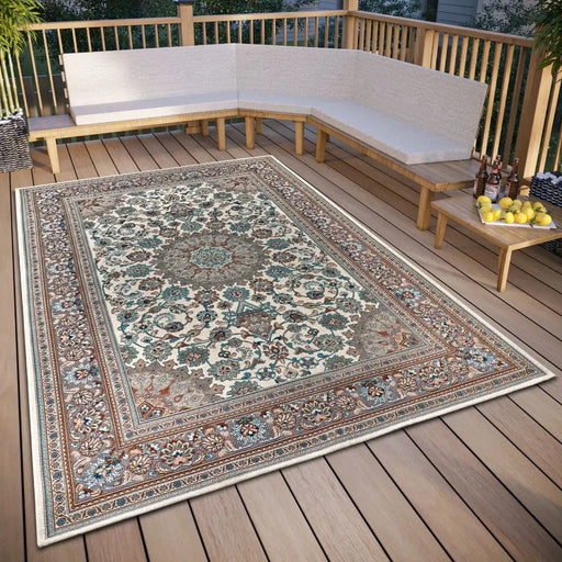 Hanse Home flair orient 105718 cream beige Beige, Cream Living Room Washable Rug.
