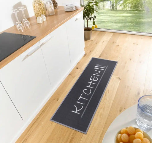 Zala Living cook and clean 105725 kitchen black Black Kitchen   Rug.