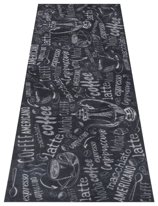 Zala Living cook and clean 105726 coffee black Black Kitchen   Rug.
