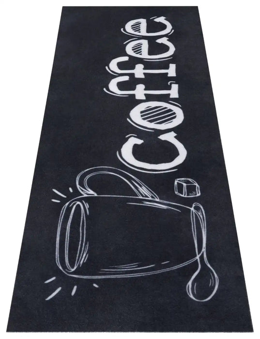 Zala Living cook and clean 105733 coffee Black Kitchen   Rug.
