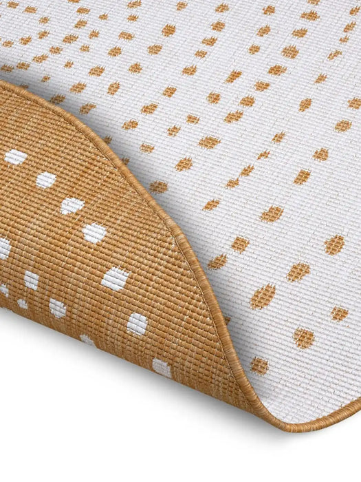 NorthRugs twin reversible circles indoor outdoor 105786 ochre Yellow, Ivory Living Room  Rug.