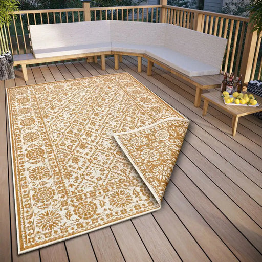 NorthRugs twin 105789 ochre Yellow, Ivory Living Room  Rug.
