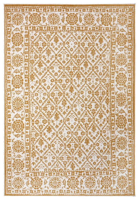 NorthRugs twin 105789 ochre Yellow, Ivory Living Room  Rug.