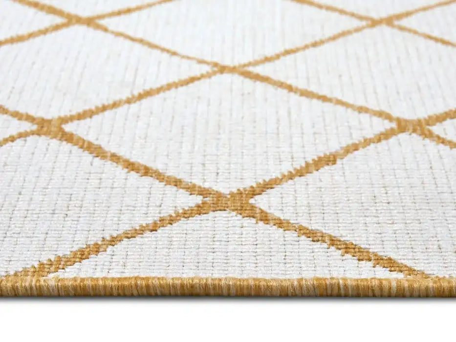 NorthRugs twin 105793 ochre Yellow, Ivory Living Room  Rug.