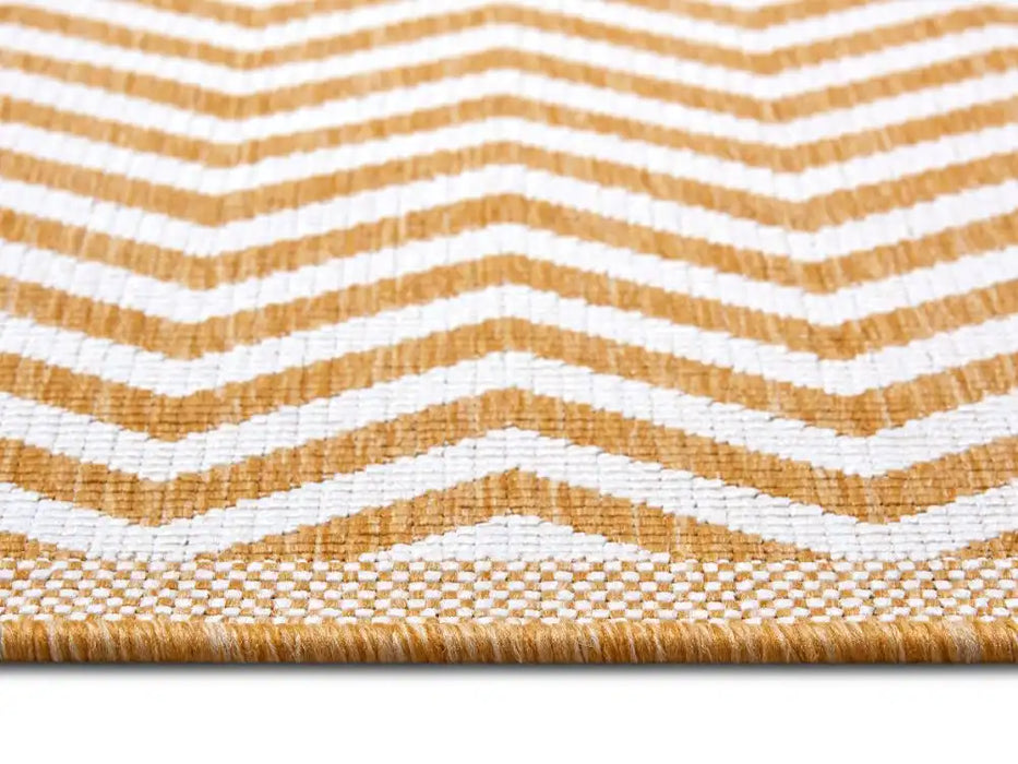 NorthRugs twin supreme 105795 ochre Yellow, Ivory Living Room Striped Rug.