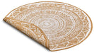 NorthRugs twin reversible circles indoor outdoor 105799 ochre Yellow, Ivory Living Room  Rug.
