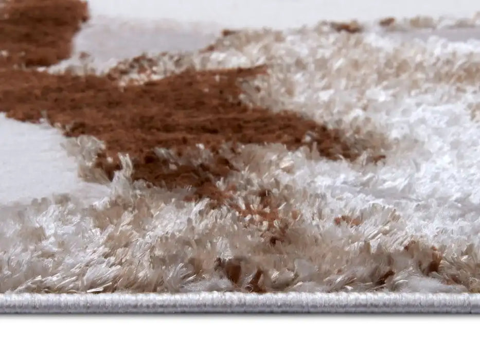 Hanse Home shine 105821 white brown Brown, Ivory Living Room  Rug.